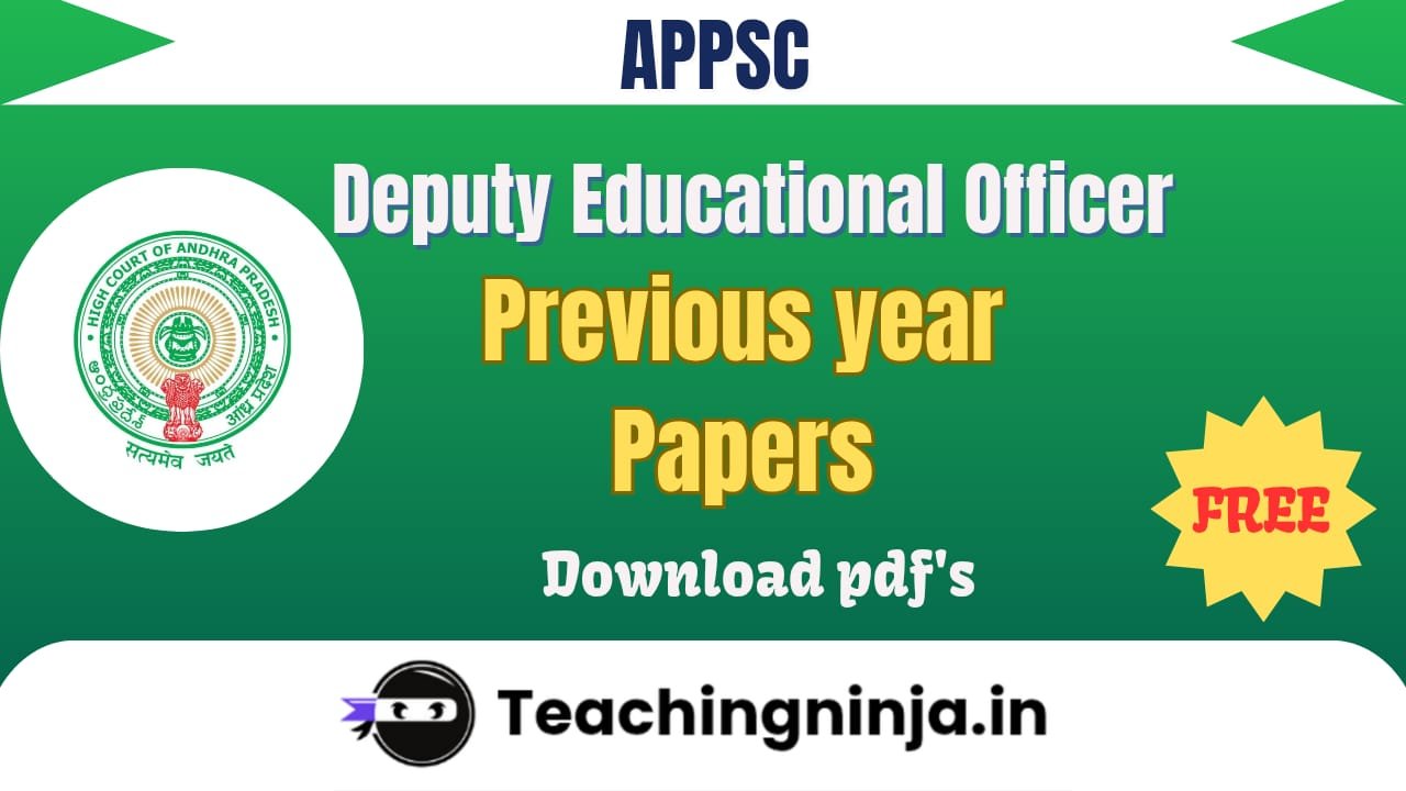 APPSC DEO Previous Year Question Papers 2025