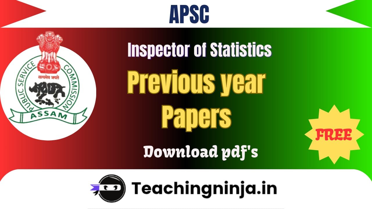 APSC Inspector Of Statistics Previous Papers 2023