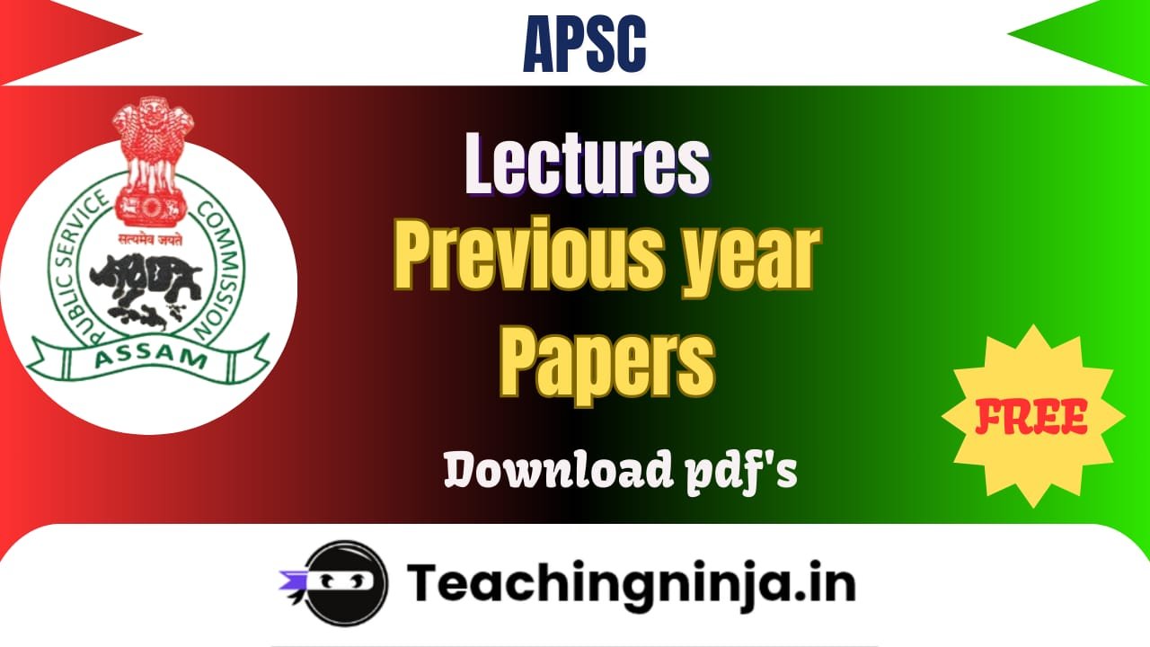 APSC Lecturer 2023 Previous Question Papers pdf