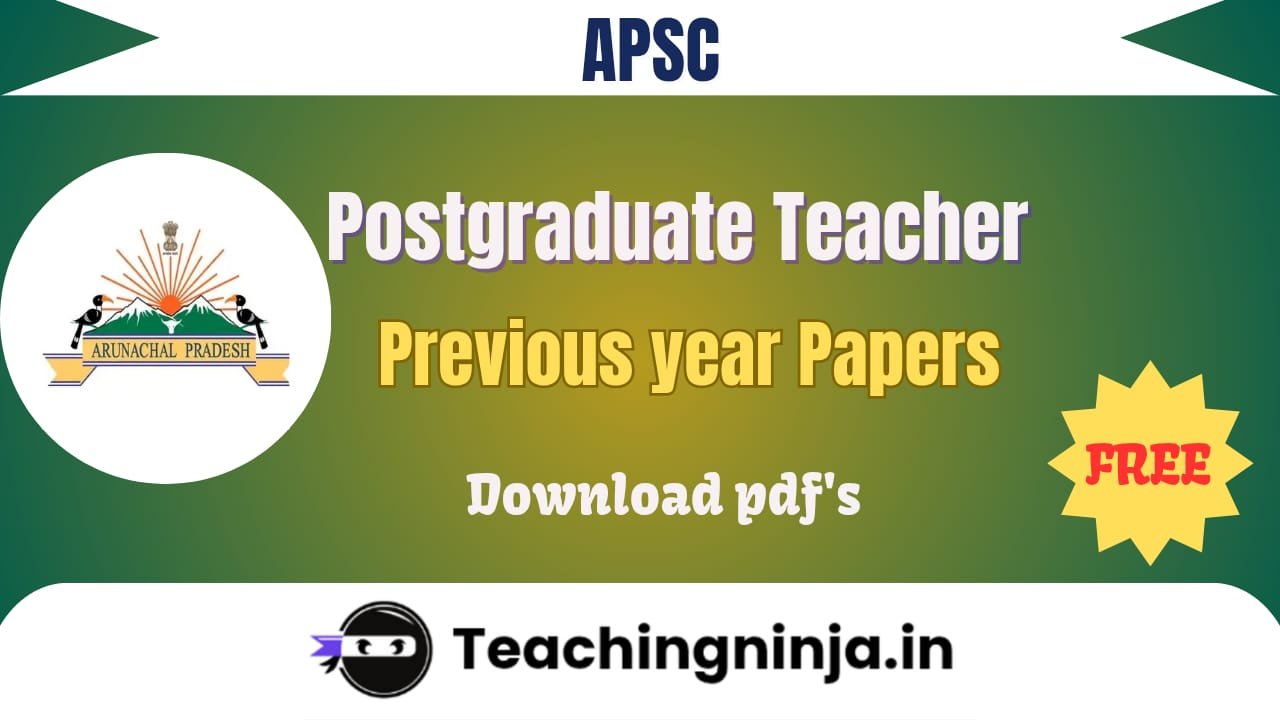 APSC PGT Previous Year Question Papers 2023 pdf