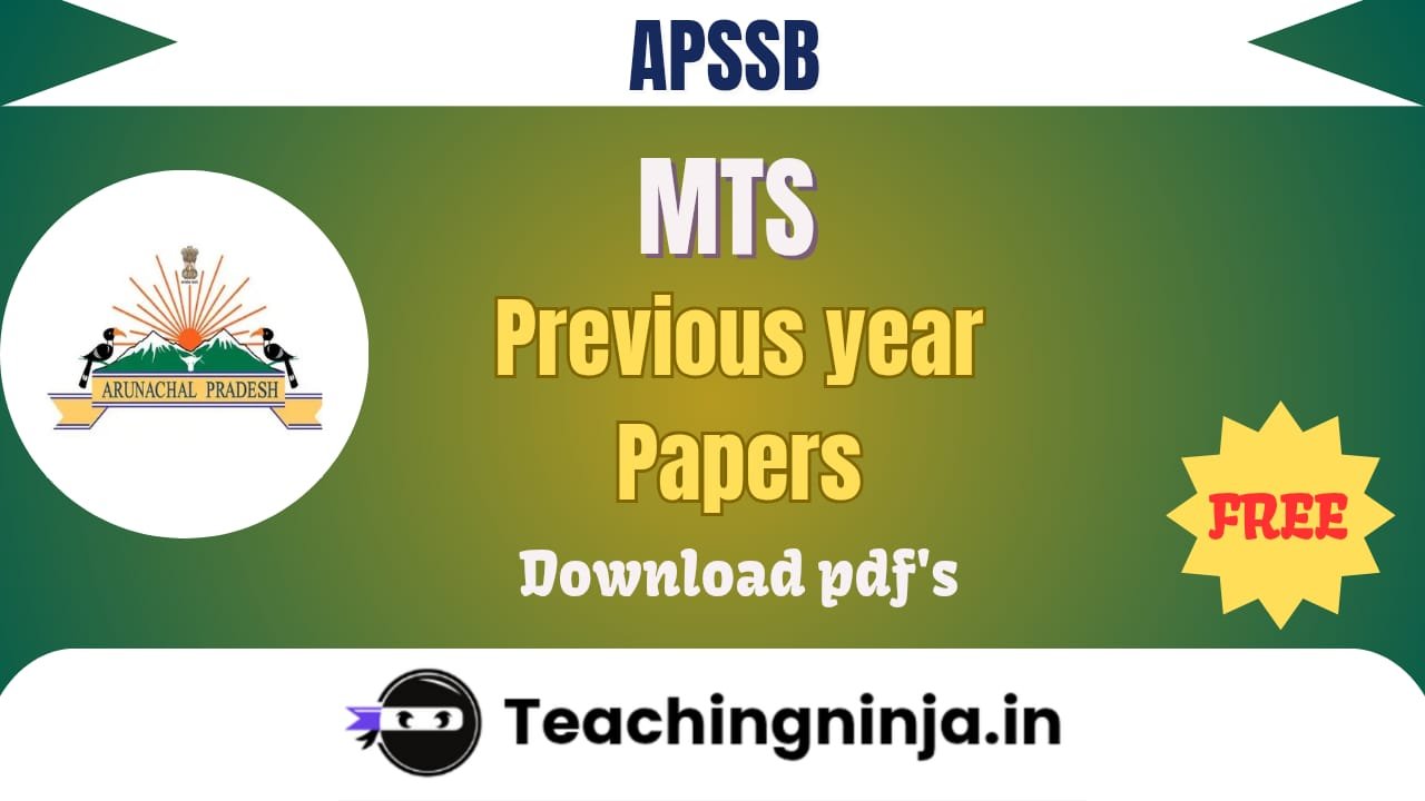 APSSB MTS Previous Year Question Papers 2025 pdf