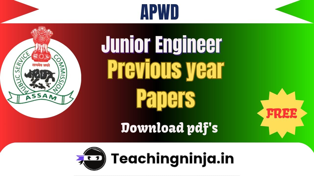 APWD Junior Engineer Previous Year Papers 2023