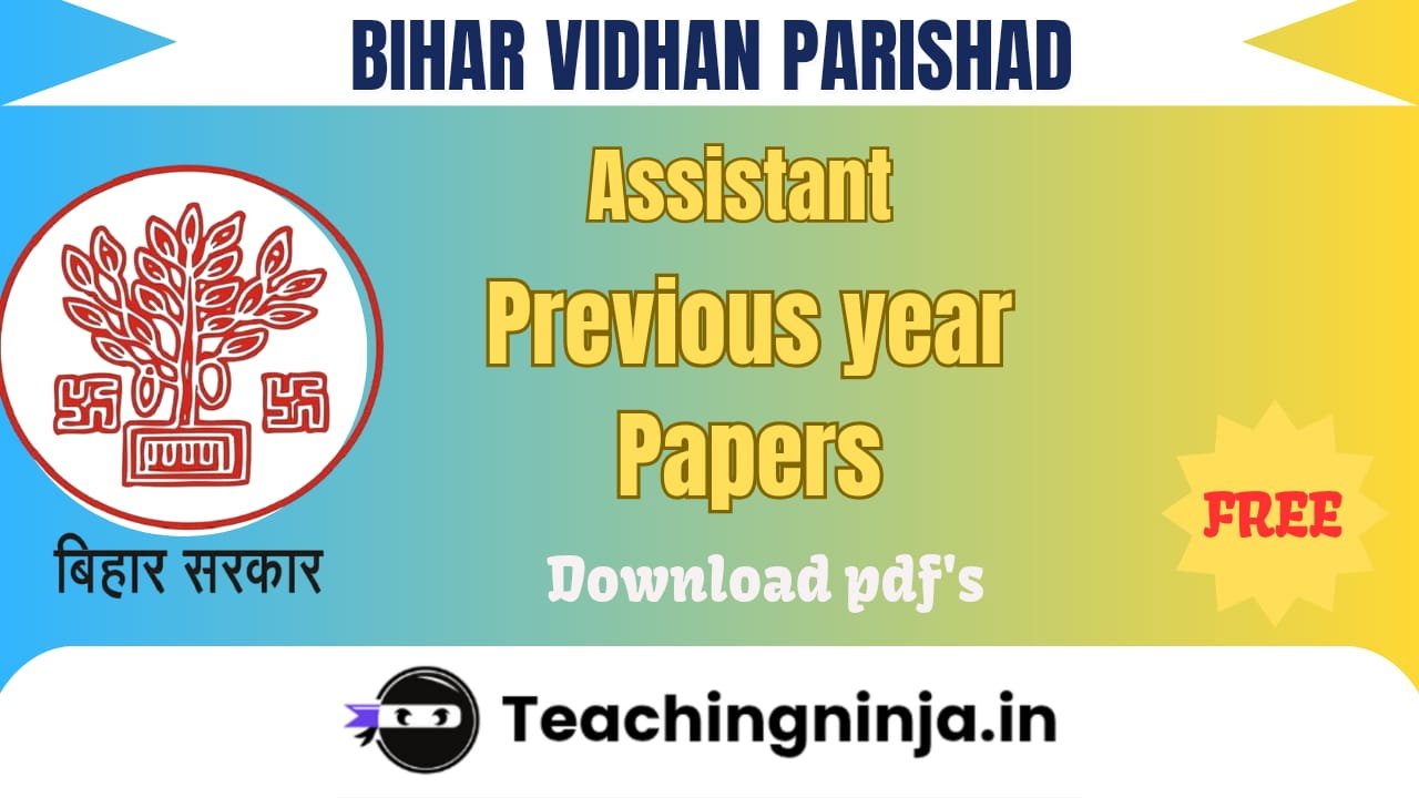 Bihar Vidhan Parishad Asst Previous Papers 2023