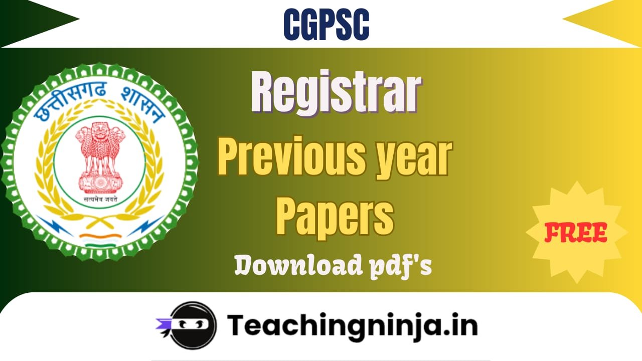 CGPSC Registrar Previous Year Paper Download link