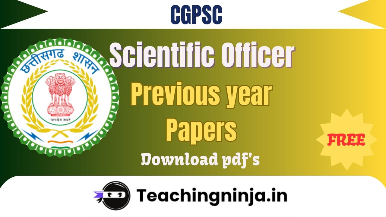 CGPSC Scientific Officer Previous Papers 2017 pdf