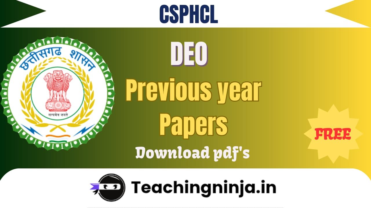 CSPHCL DEO Previous Year Papers 2019 Download pdf
