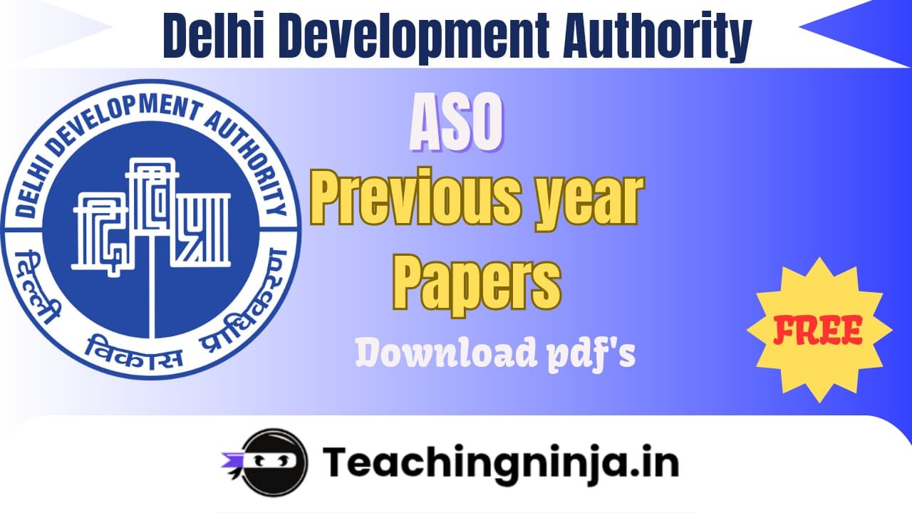 DDA ASO 2024 Previous Year Papers Download Pdf