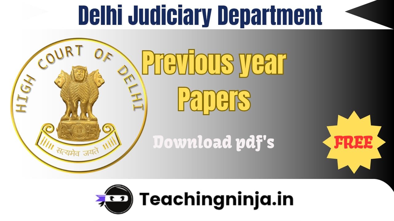 Delhi Judiciary Previous Question Papers 2023 pdf