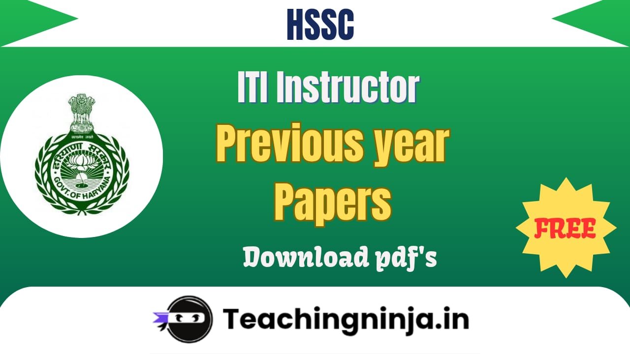 HSSC ITI Instructor Previous Exam Papers 2020