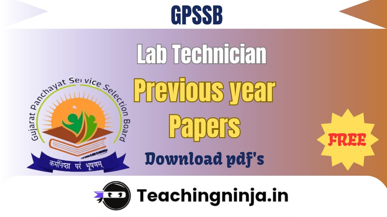 GPSSB Lab Technician 2022 Previous Paper Download