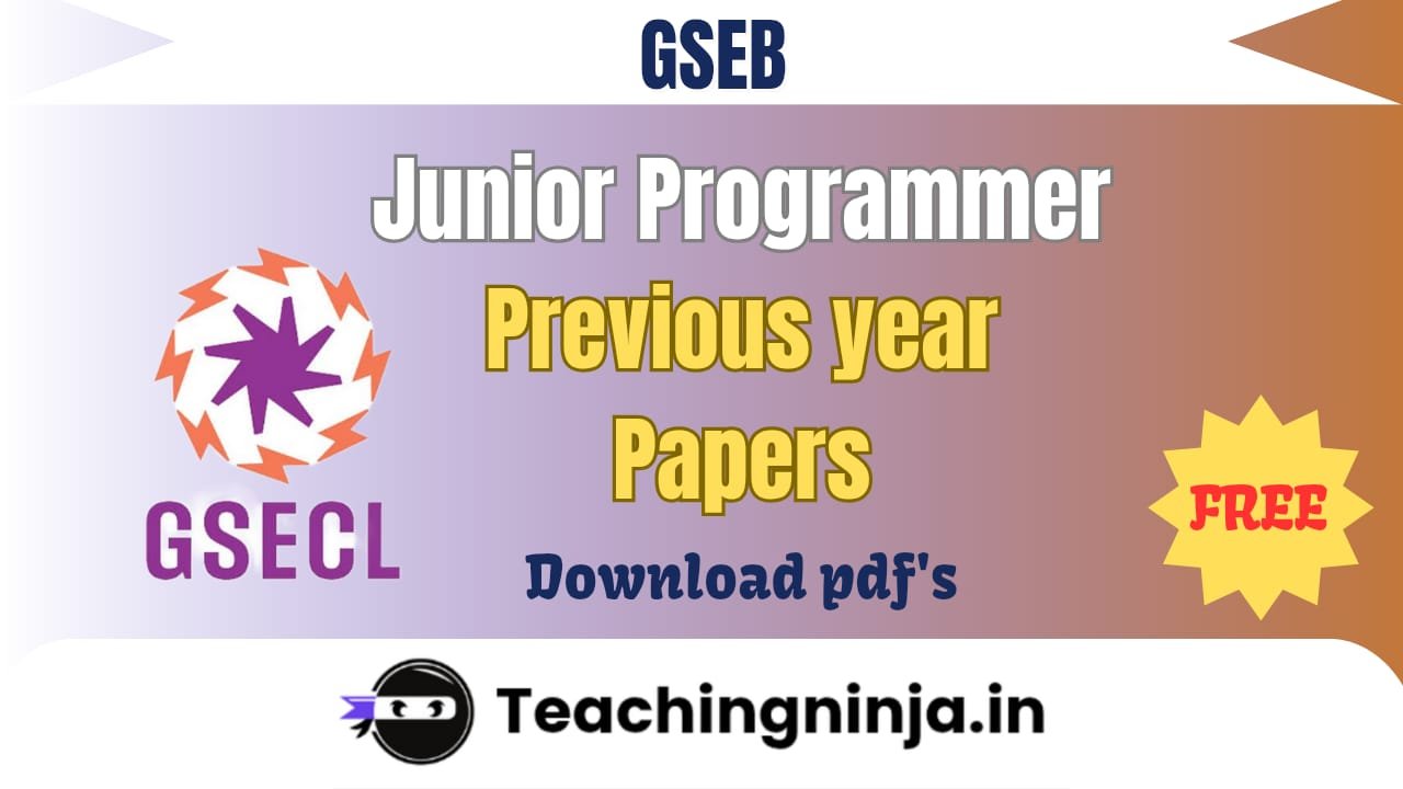 GSECL Junior Programmer 2022 Previous Papers link