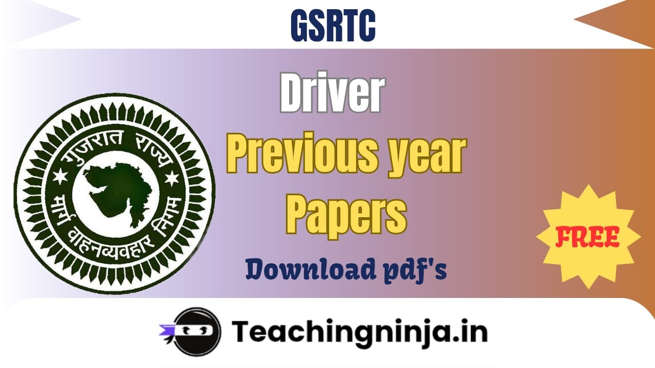 GSRTC Conductor 2024 Previous Paper Download link