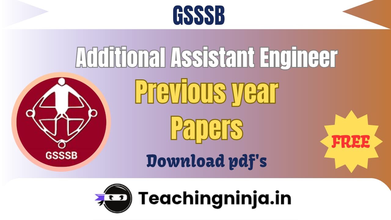 GSSSB AAE Question Paper 2023 link Available here