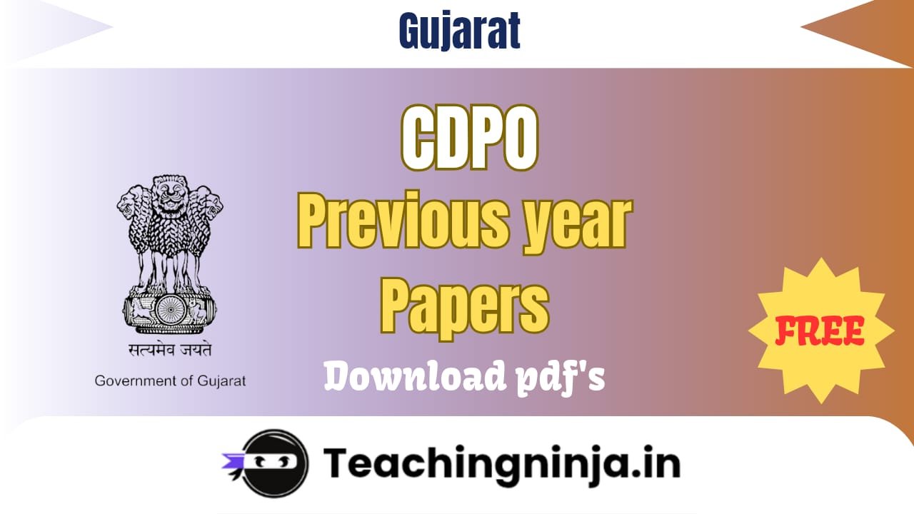 Gujrat CDPO Previous Papers 2024 download link