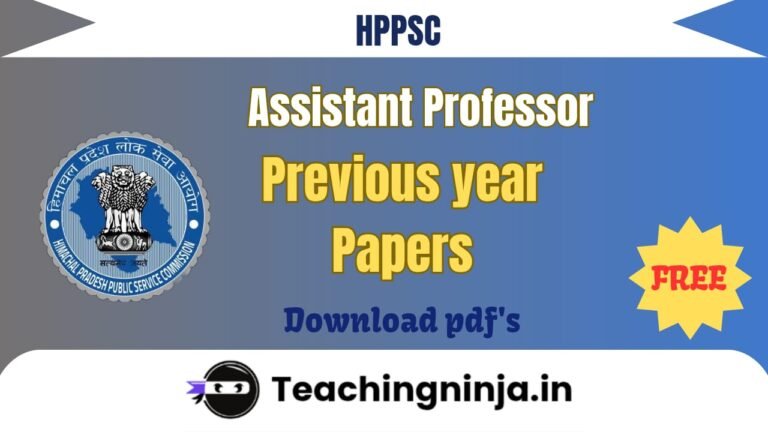 HPPSC Assistant Professor Previous Papers 2025 download