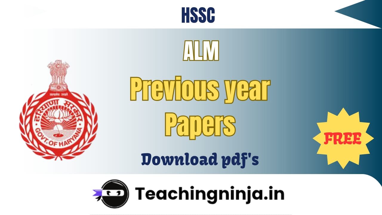 HSSC ALM Previous Question Papers 2023 pdf