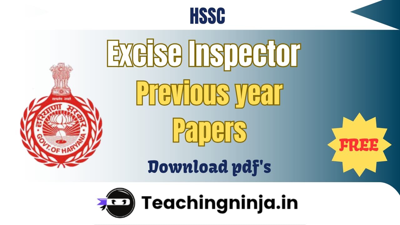 HSSC Excise Inspector 2017 Previous Papers pdf