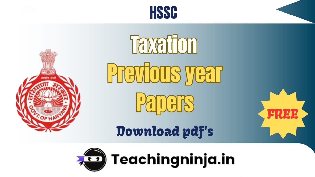 HSSC Taxation Inspector Previous Papers 2017 pdf
