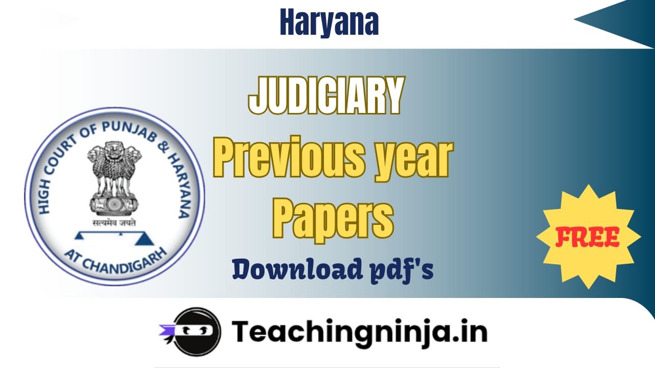 Haryana Judiciary Previous Papers 2024 pdf link