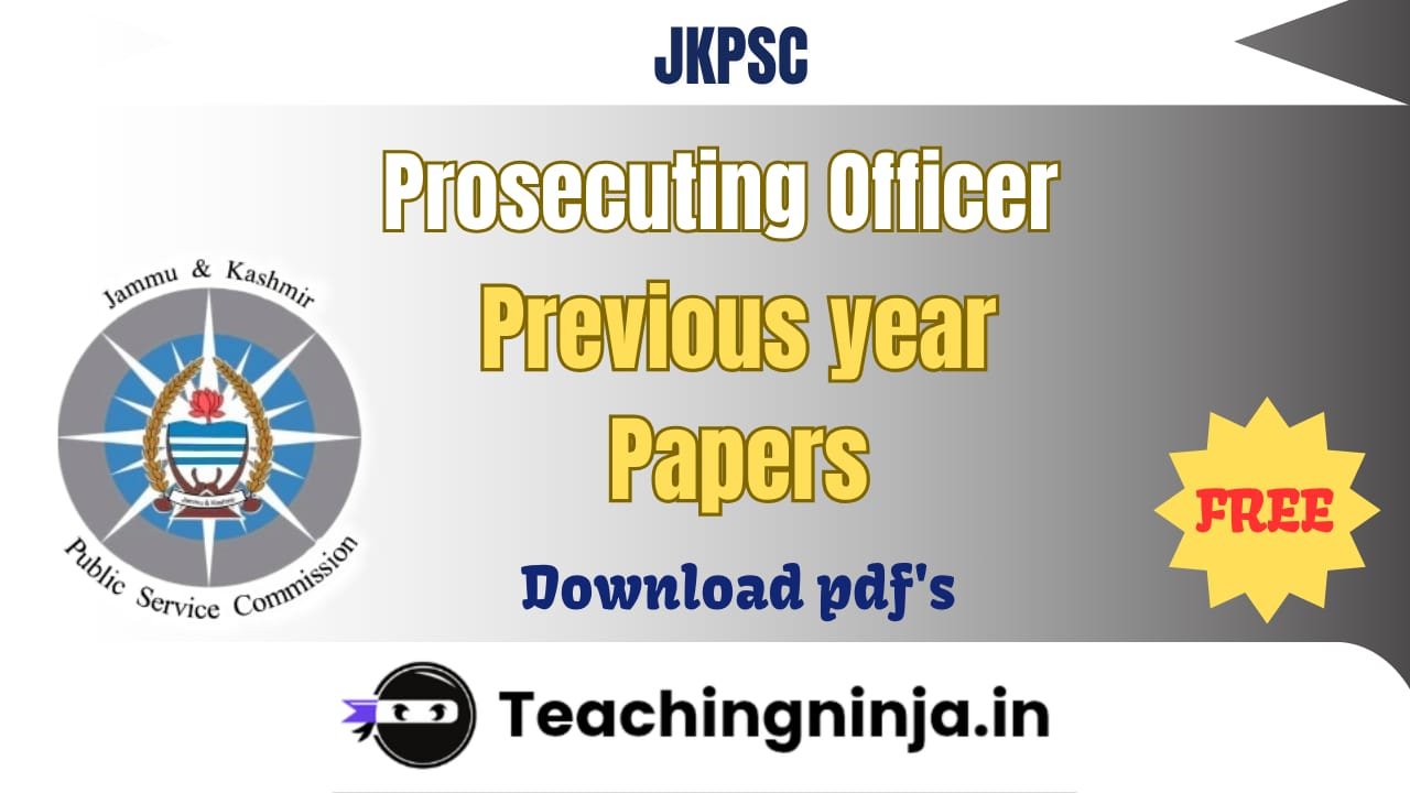 JKPSC Prosecuting Officer Previous Paper 2023 pdf