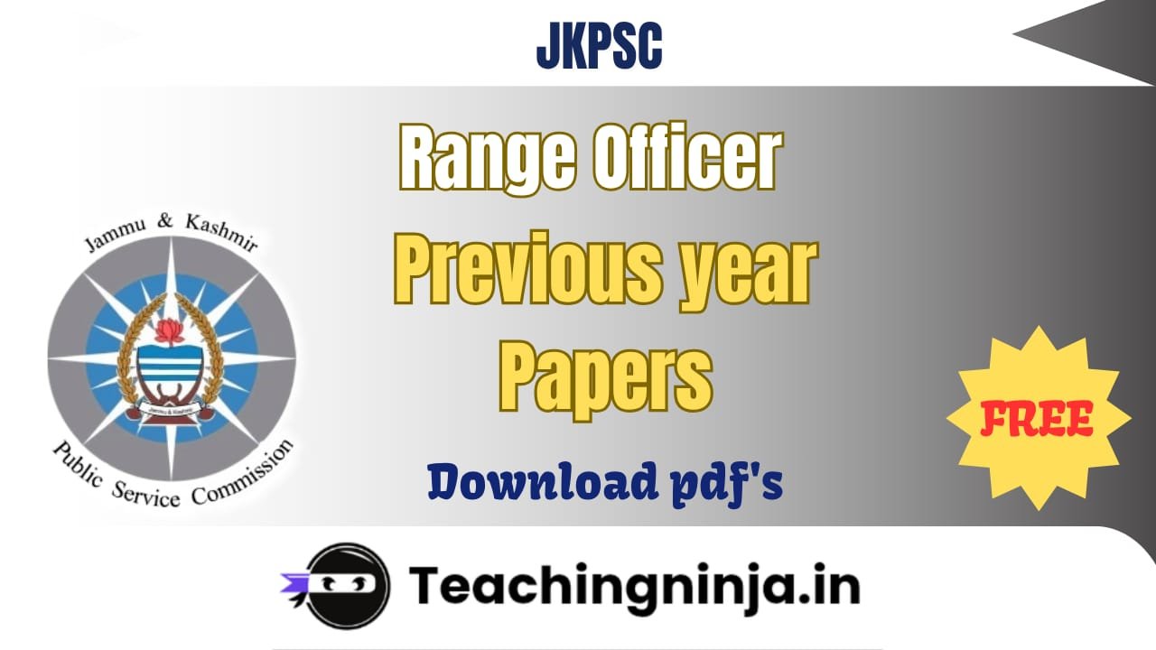 JKPSC Range Officer Previous Paper 2020 pdf link