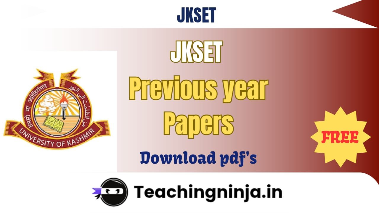 JKSET Previous Year Question Papers pdf link