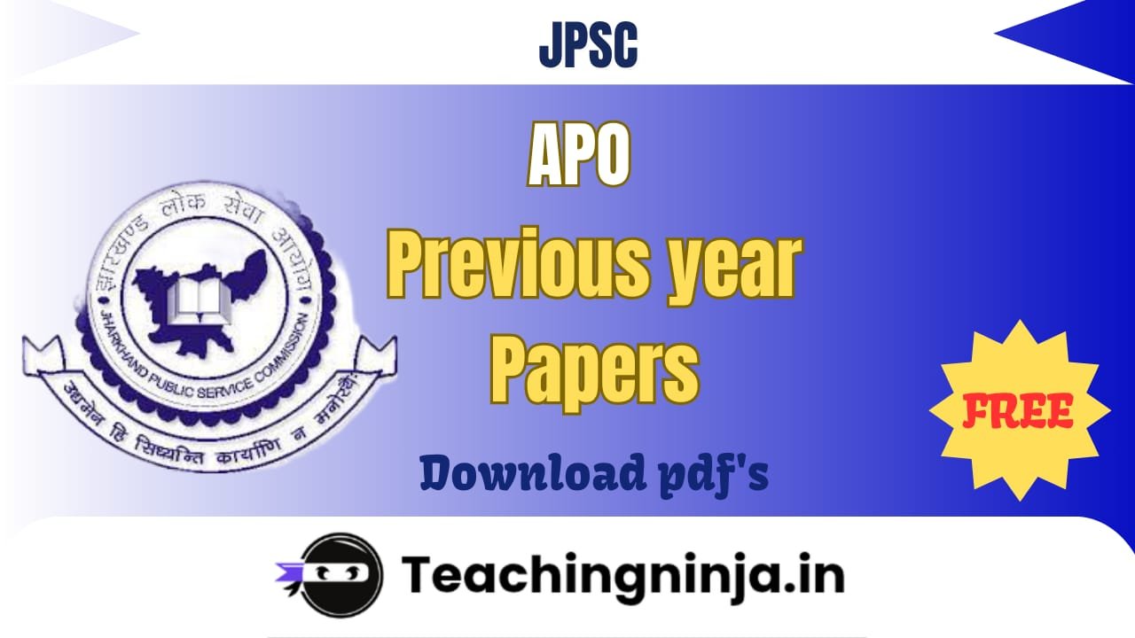 JPSC APO Previous Question Papers download pdf