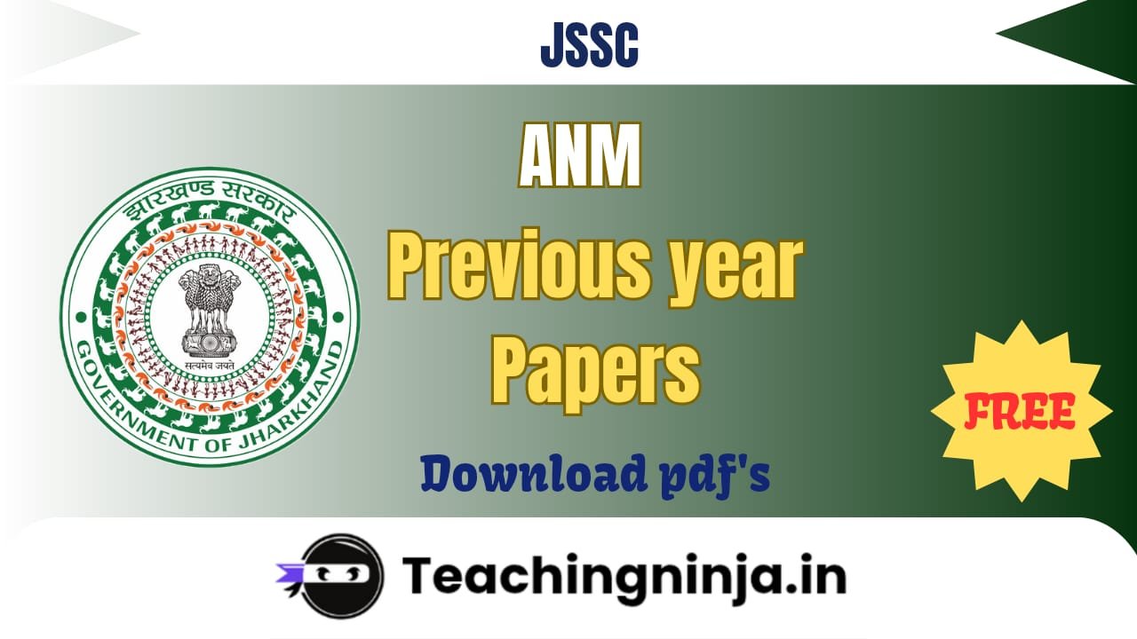 JSSC ANM Previous Year Papers download pdf Here