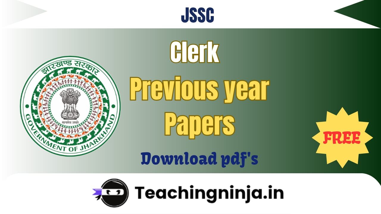JSSC Clerk Previous Papers download pdf link Here