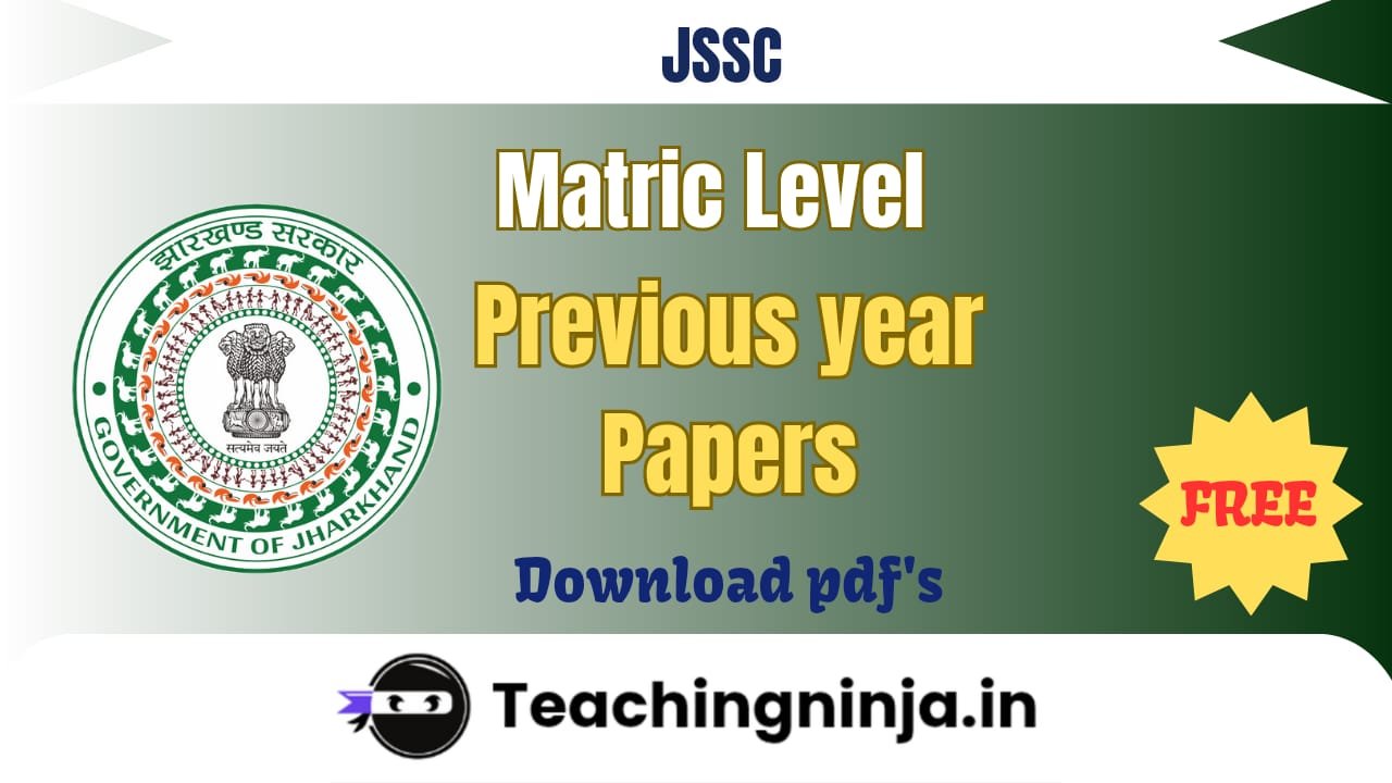 JSSC Matric Level Previous Question Papers pdf