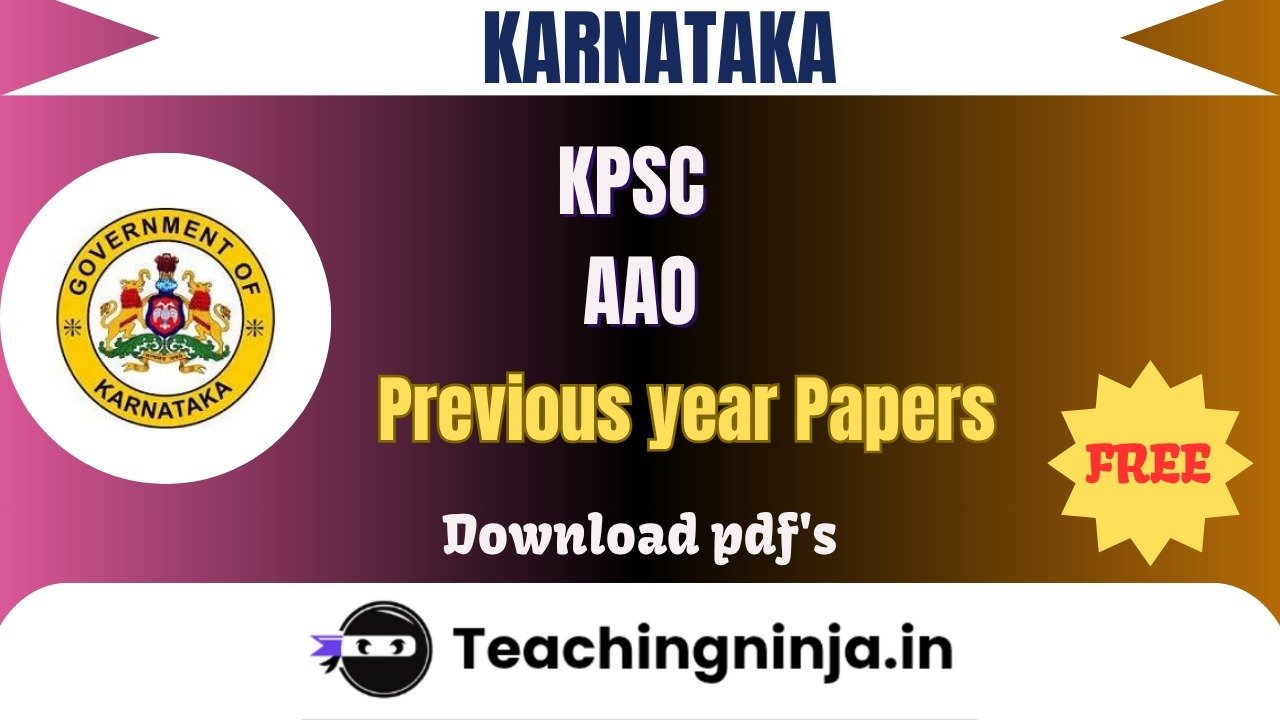 KPSC AAO 2017 Previous Papers Download Free Pdf