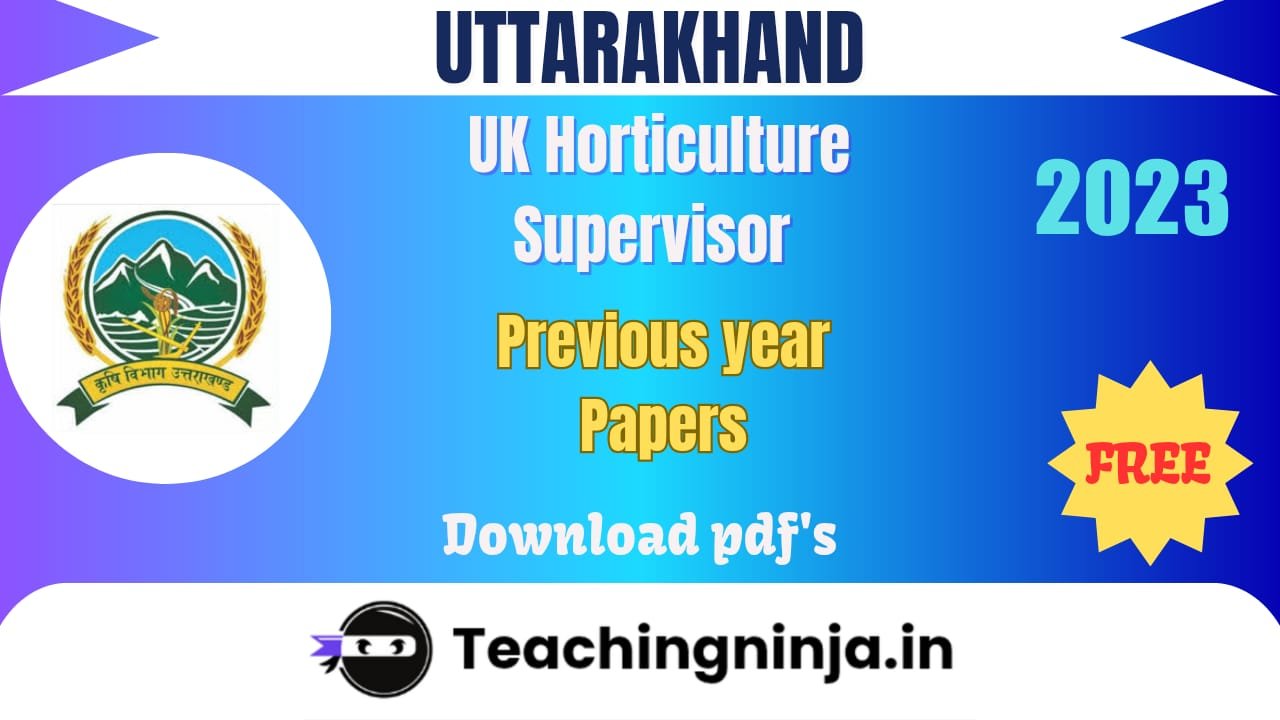 UK Horticultural Supervisor Previous Paper 2024