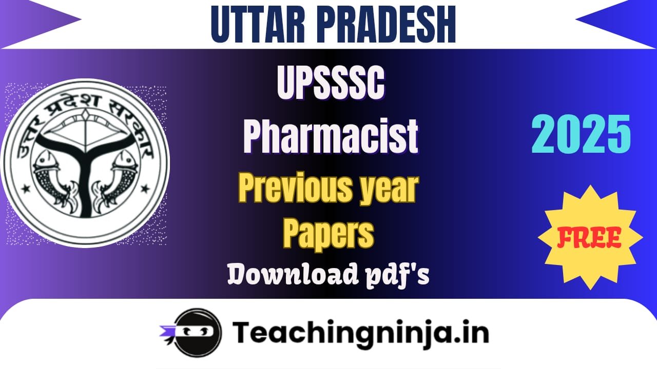 UPSSSC Pharmacist 2025 Free Previous Year Papers