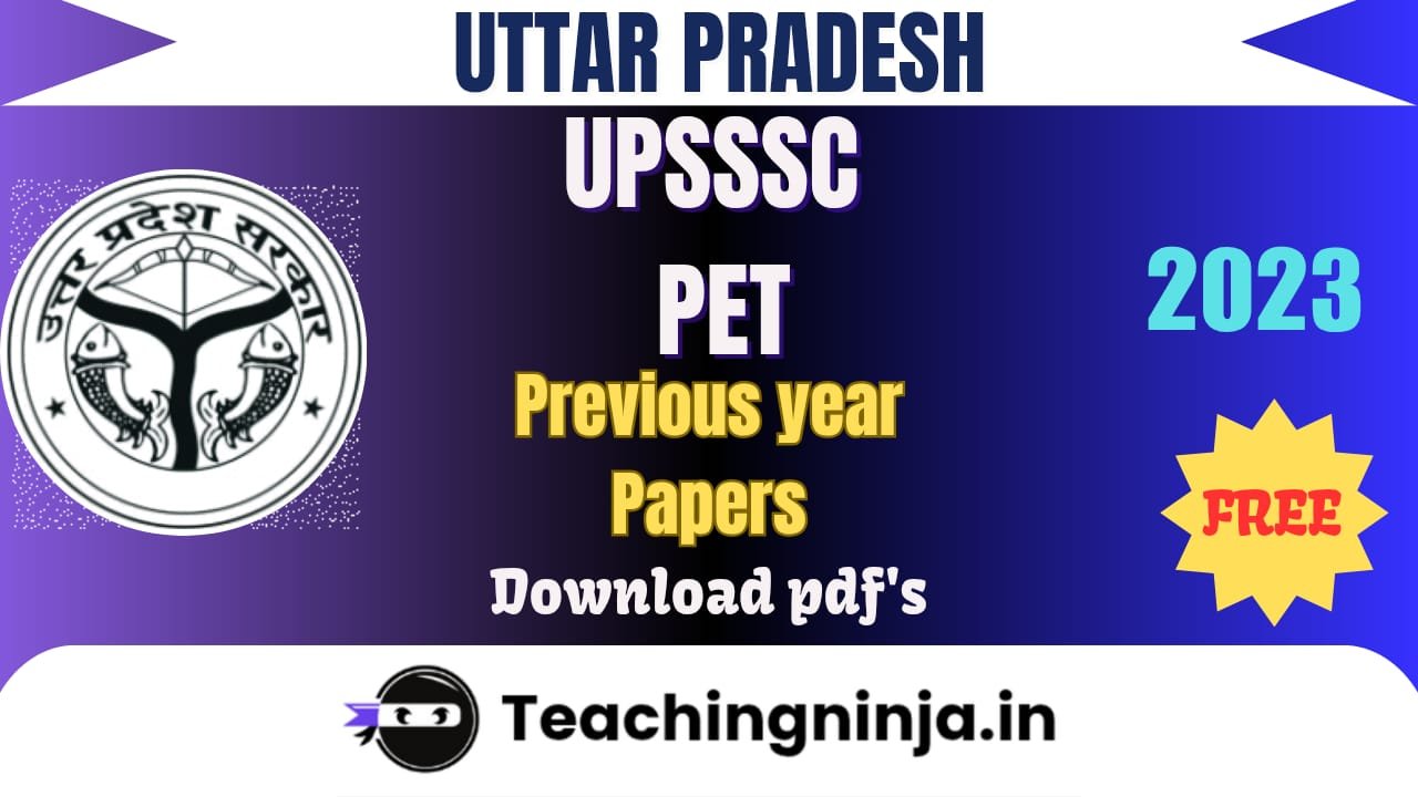 UPSSSC PET 2023 Free Previous Papers Download Pdf