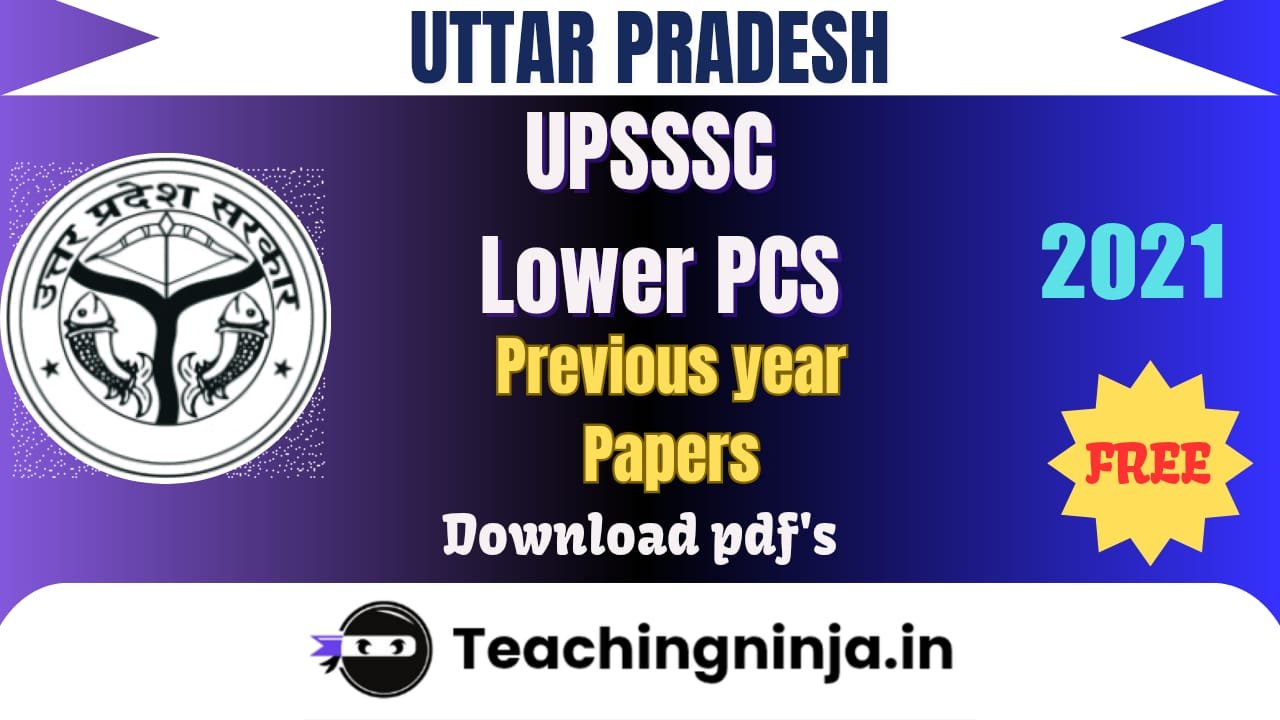 UPSSSC Lower PCS 2021 Previous Paper Pdf Download