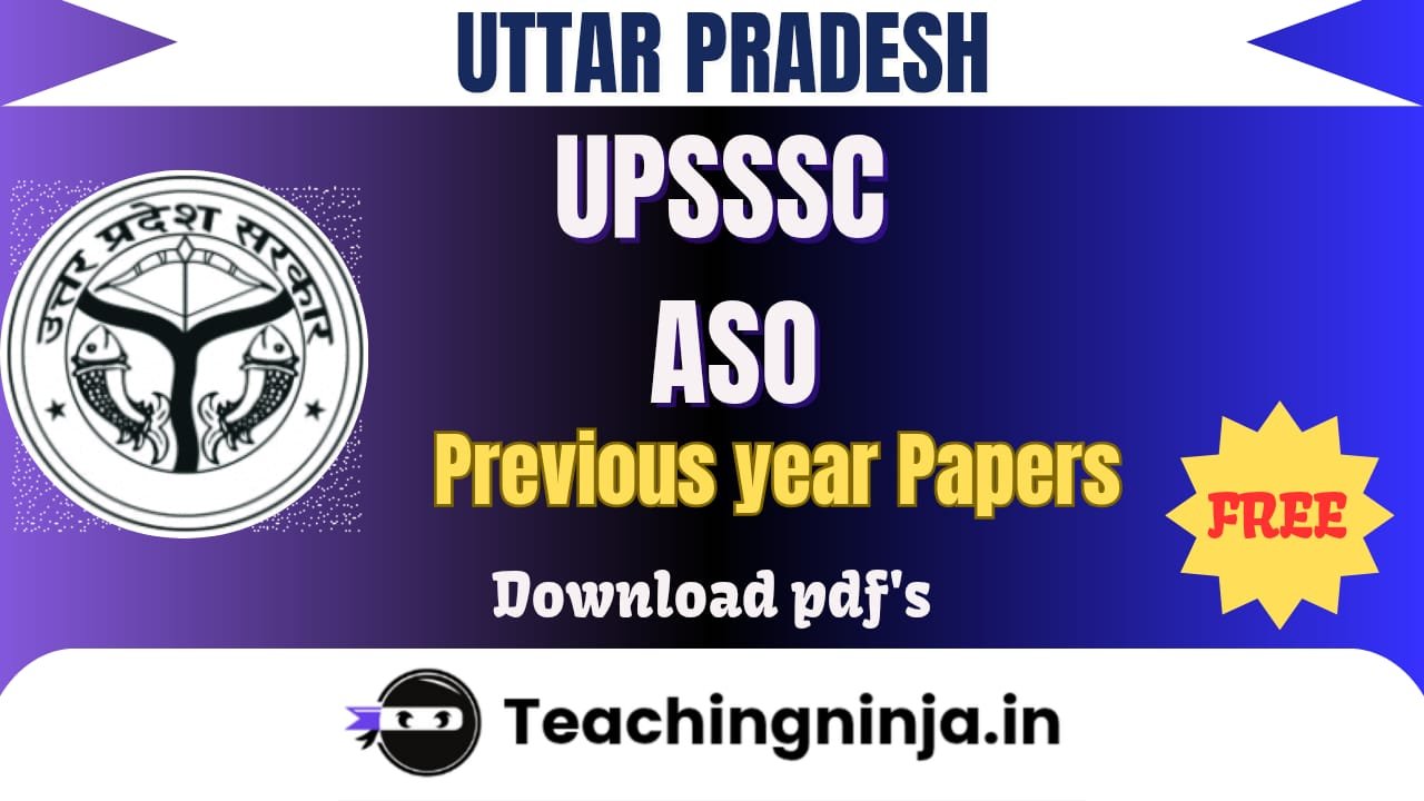 UPSSSC ASO 2022 Previous Papers Download Free Pdf