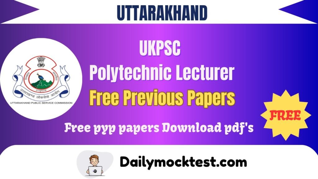 UKPSC Polytechnic Lecturer 2015 Previous Papers Pdf Free