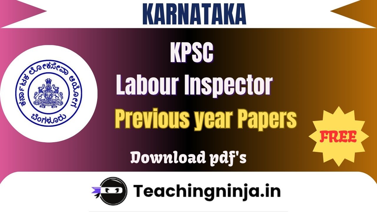 KPSC Labour Inspector 2023 Previous Papers Free Pdf Download
