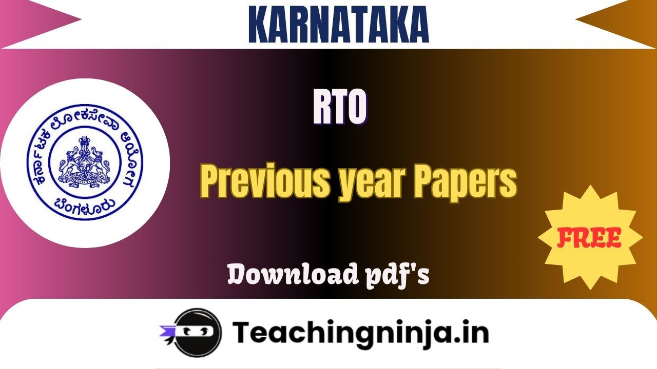 Karnataka RTO 2016 Previous Paper Download Free Pdf