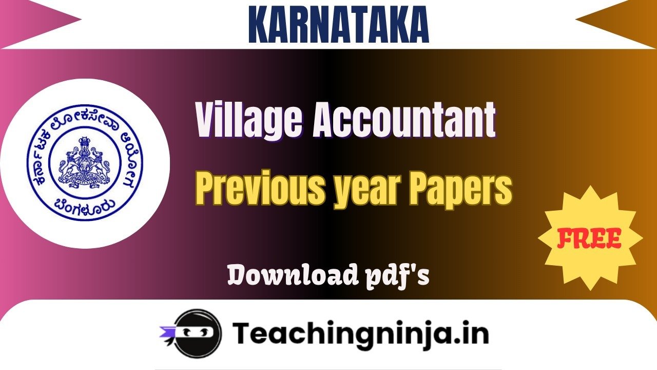 Karnataka Village Accountant 2024 Pyp Download Free Pdf