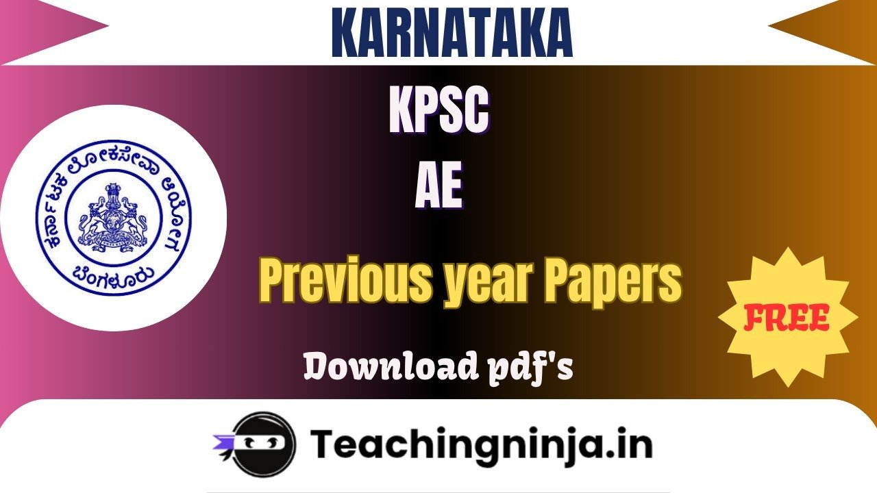 KPSC AE Upto 2023 Previous Papers Download Free Pdf