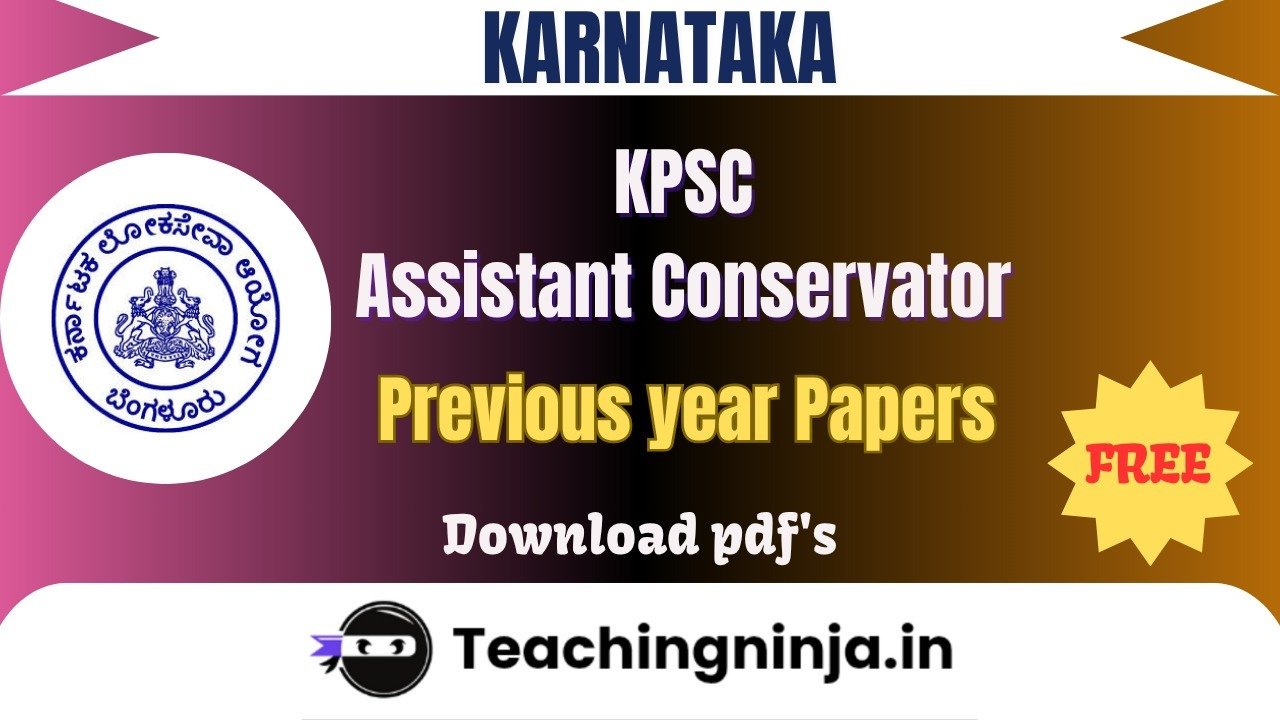 KPSC Assistant Conservator 2009 Previous Papers Pdf Free Download
