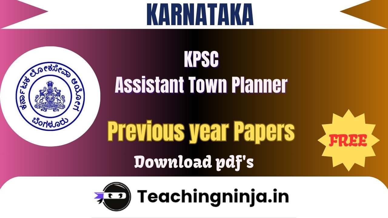 KPSC Assistant Town Planner 2023 Previous Papers Pdf Free Download