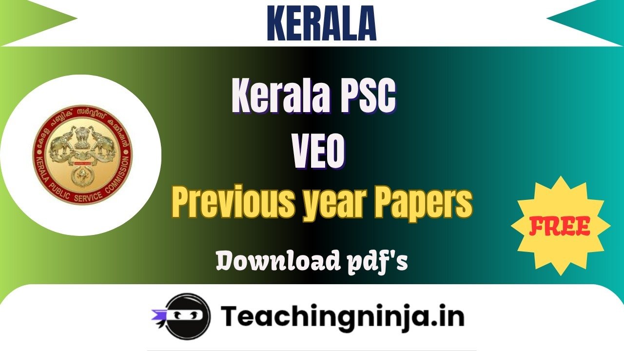 Kerala PSC VEO 2015 Previous Paper Download Free Pdf