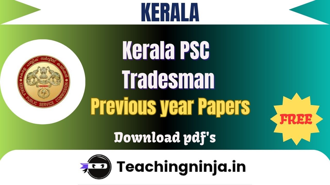 Kerala PSC Tradesman 2016 Previous Paper Download Pdf Free