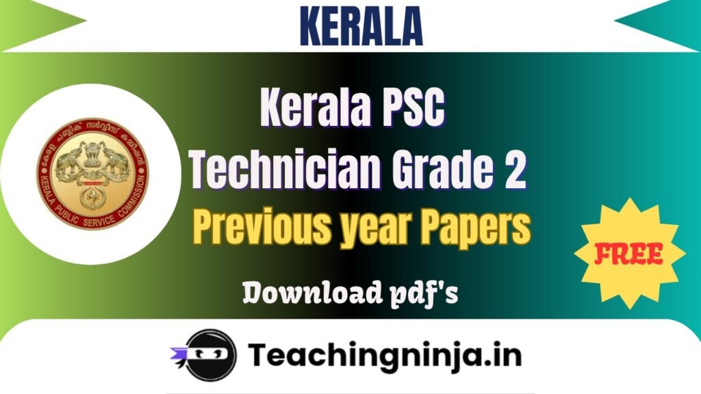 Kerala PSC Technician Grade 2 Previous Papers Pdf Free