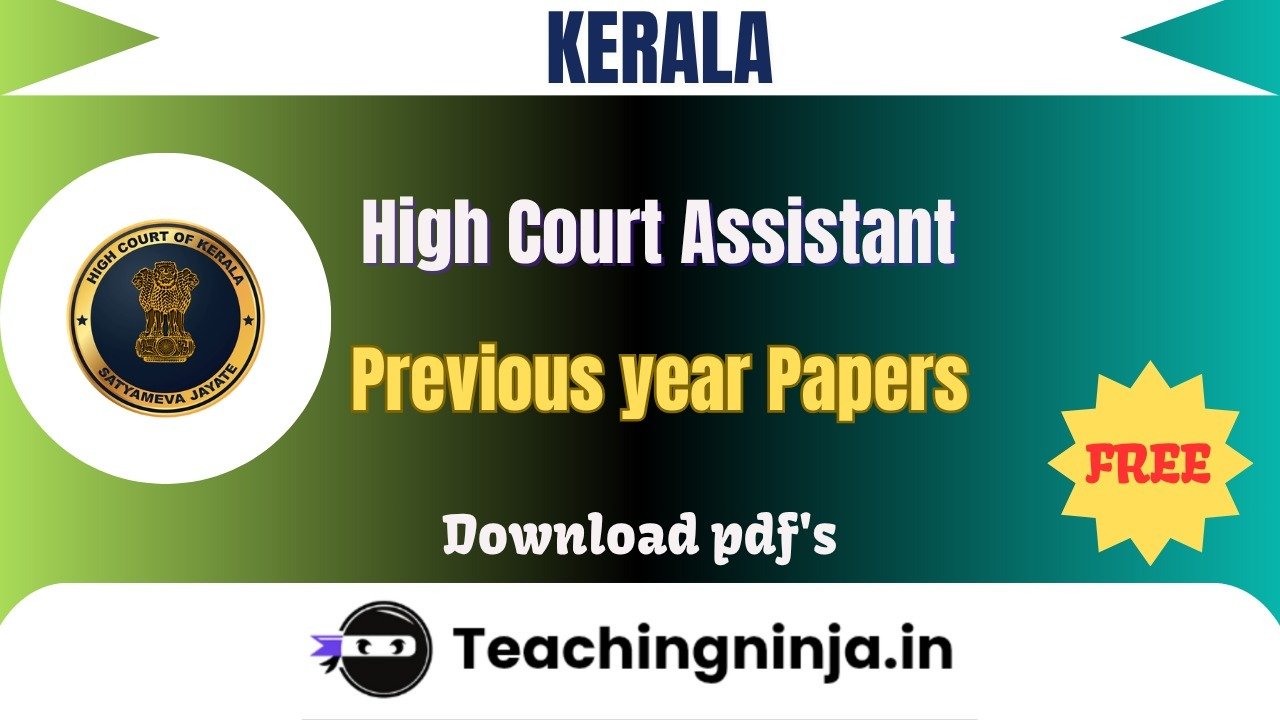 Kerala High Court Assistant 2024 Pyp Free Pdf Download