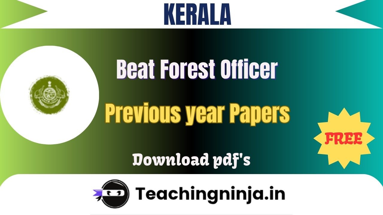 Kerala Beat Forest Officer Upto 2022 Pyp Free Pdf Download