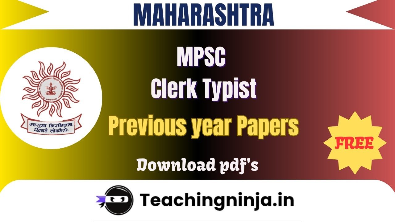MPSC Clerk Typist Upto 2023 Previous Papers Free Pdf Download