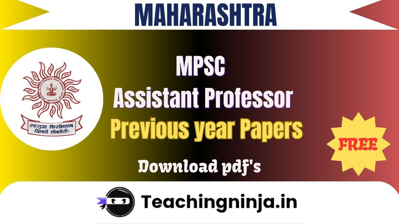 MPSC Assistant Professor Upto 2025 Pyps Pdf Free Download
